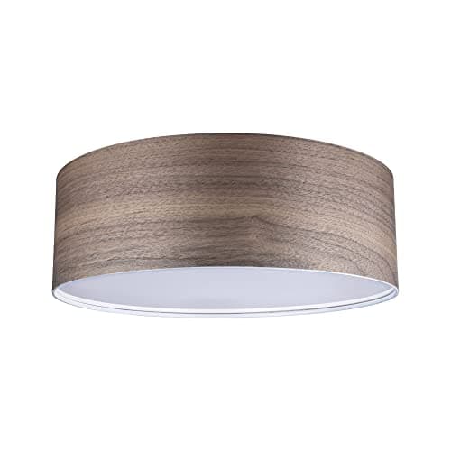 Image of Paulmann 79687 Neordic Liska Ceiling Light – Dimmable LED Scandinavian-Style Lamp - Suitable for Max 3 x 20 Watt E27 Bulbs, Comes Without Bulbs - Dark Wood
