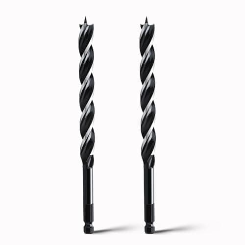 Image of hsawbit Wood Drill Bits, 2pcs x 16mm x 230mm Auger Drill Bit Extra Long Drill Bits Wood Plastic, Drywall Woodworking Hole Drill Bit