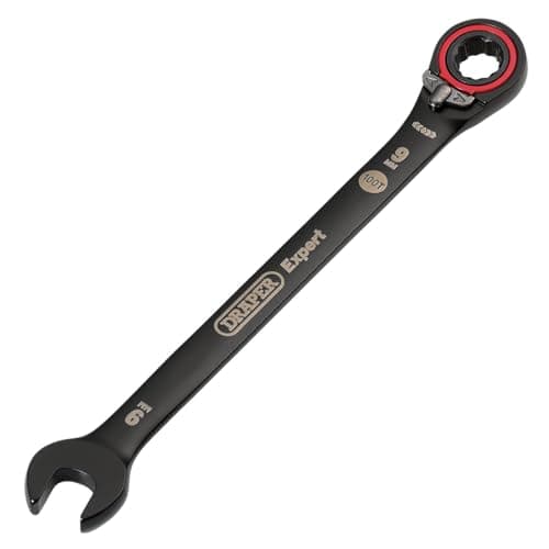 Image of Draper 03898 Expert HI-TORQ Metric Reversible Ratchet Combination Spanner, 9mm, Black