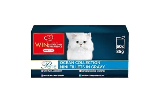 Image of Perle Ocean Collection 60 X 85g - Made Ingredients - Includes: Tuna & Shrimp, Salmon & Whitefish, Plaice & Shrimp, Ocean Fish & Tuna