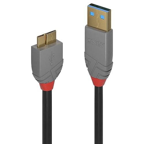 Image of Lindy 2m USB 3.2 Type A to Micro-B Cable, 5Gbps, Anthra Line