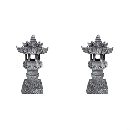 Image of Homeponnew Solar Pagoda Lamp for Garden Use with Stone Appearance Weatherproof IP44 Automatic Night Light Sensor for Energy Saving and Zen Aesthetic Perfect for Patio Decor(2)