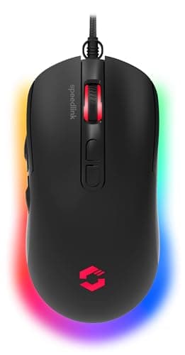 Image of Speedlink TAUROX Gaming Mouse - Gaming mouse with cable, multi-coloured LED lighting, USB connection, 5-button PC mouse wired, two DPI switches up to 7,200 dpi, sheathed cable, black
