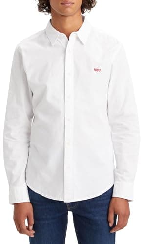 Image of Levi's Men's Long-Sleeve Battery Housemark Slim Shirt, White, size M