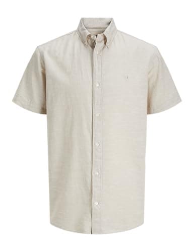 Image of JACK & JONES Men's Jprblusummer Shield S/S Shirt, White Pepper, S