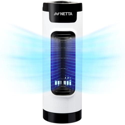 Image of NETTA 14 Inch Mini Tower Fan with Oscillating Function - 3 Speed Settings, Quiet Operation, 65° Oscillation - 1.2kg Lightweight Compact Cooling Desk Fan for Homes, Offices and Bedrooms - White