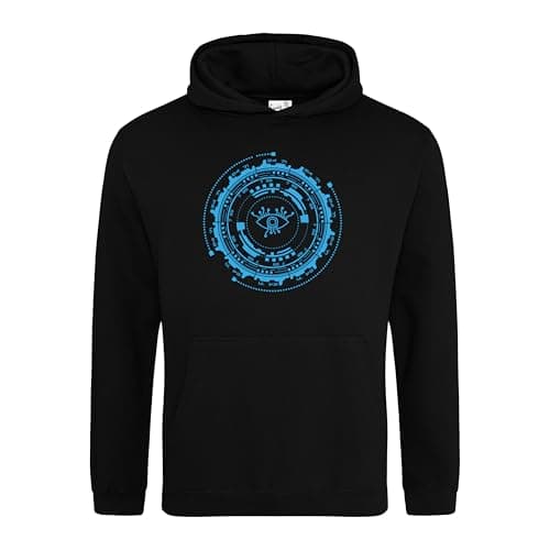 Image of Snapit Legend of Zelda Sheikah Eye Symbol Hoodie - Stylish Unisex Hooded Top for Video Game Fans, Inspired Gamers of Breath of the Wild Black