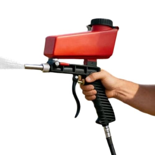 Image of Sandblasting Machine - Portable Abrasive for Cleaning | High Pressure Media Blasting System with Steel Nozzle, Heavy Duty Tool for Metal Wood Paint Prep Restoration Use