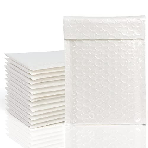 Image of VEYLIN 16Pcs Poly Bubble Mailers, 15x20cm Padded Envelopes, Bubble Lined Wrap Polymailer Bags for Shipping(White)