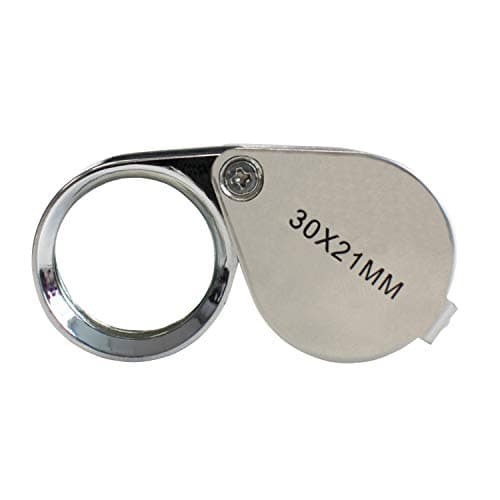Image of DIGIFLEX Jewellers Loupe - Lens 30 x 21mm Glass Jewellery Antiques Magnifier Eye Lens - Magnifying Handheld Loop - Eyeglass for Hobbies Geology Coin Collecting