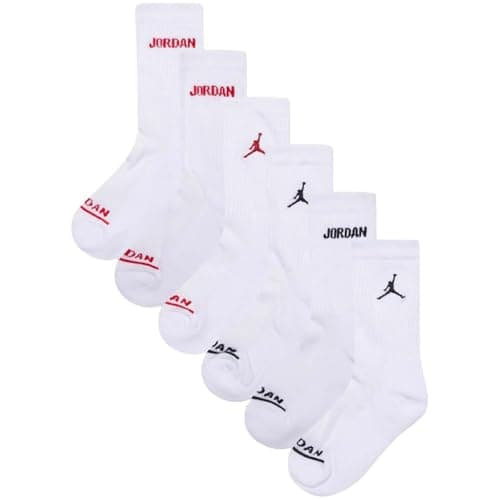 Image of Jordan Boy's Legend Crew 6Pk Socks, White, 4-5 Years