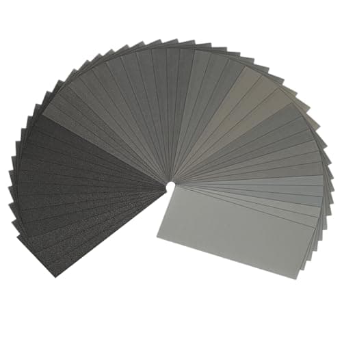 Image of STEBRUAM Sandpaper 120 to 3000 Grits, Wet and Dry Sandpaper for Cars Polishing Metals Walls Wood Furniture Sanding, 42 Sheets Sand Paper Assorted 9x3.6 Inch