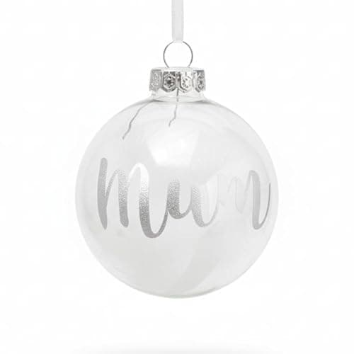 Image of Personalised Feather-Filled Glass Memorial Bauble | Custom with Name | A Thoughtful Sympathy & Bereavement