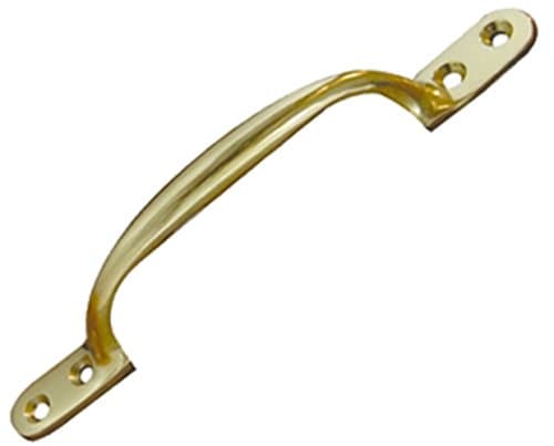 Image of Chivrose Ltd Victorian Window Sliding Sash Pull D Handle - Polished Brass (6" / 150mm)