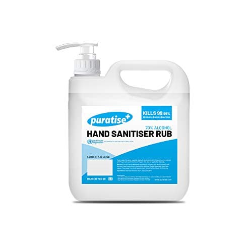 Image of Hand Sanitiser PURATISE 1L Hand Sanitiser Alcohol Liquid RUB with Pump - 70% Hand Sanitizer Kills 99.99% of Germs & Bacteria - x1 MADE IN THE UK
