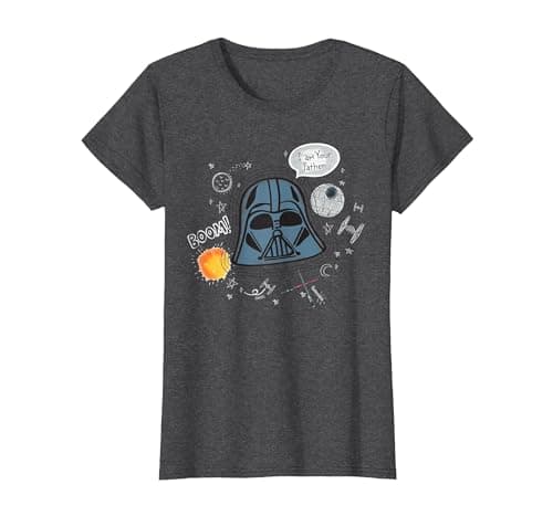 Image of Star Wars Darth Vader Drawing I Am Your Father T-Shirt, Women, Dark Heather Grey, X-Large