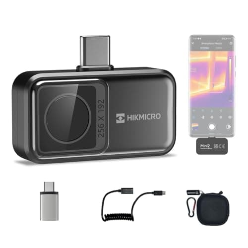 Image of HIKMICRO Thermal camera for android Mini2, Thermal Imaging Camera 256 x 192 IR Resolution, 25Hz Refresh Rate, 50°Wide Angle, -20°C to 350°C Temperature measurement range, for USB-C (not for iphone)