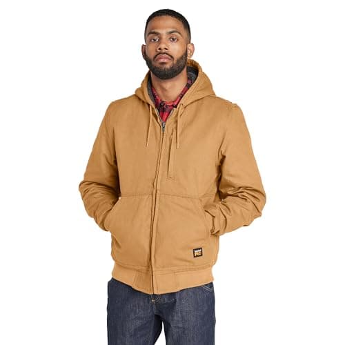 Image of Timberland PRO Men's A1VB4 Gritman Canvas Hooded Jacket - XX-Large - Dark Wheat