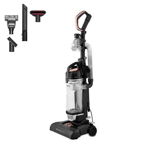 Image of Tower RXP30PET Reach Bagless Upright Vacuum Cleaner with Cyclonic Technology, Washable Filter, 2-in-1 Crevice Tool & Floor Brush, Pet Attachment, 4L Dust Capacity, 400W, Blush Gold, T108001BLGPET