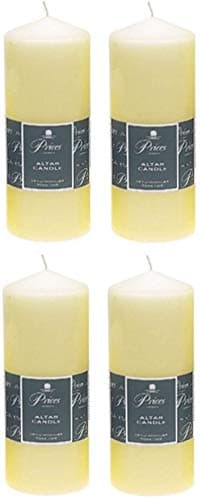 Image of 2 x 4 x Ivory Altar Candle 200mm X 80mm 100 Hours Burn Time