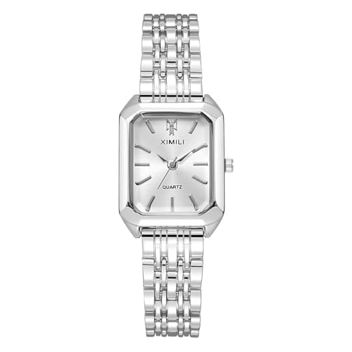 Image of OFFCUP Women's Quartz Watch, 32MM Classic Square Watches, Analogue Display Stainless Steel Strap Quartz Watch, Fashion Casual Dress Wrist Watches for Women Ladies Girls