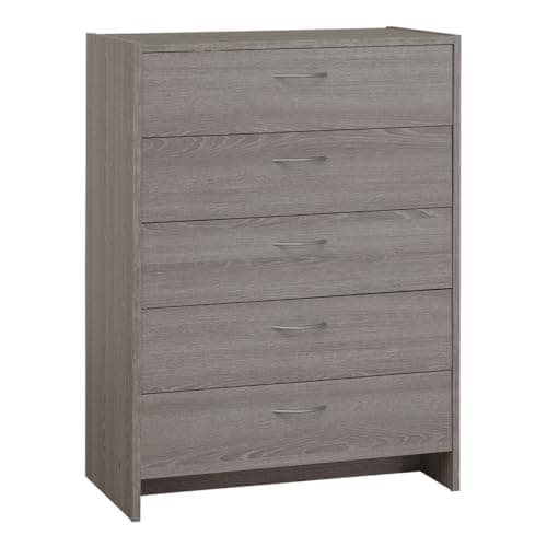 Image of Home Seville 5 Drawer Chest - Grey Oak Effect