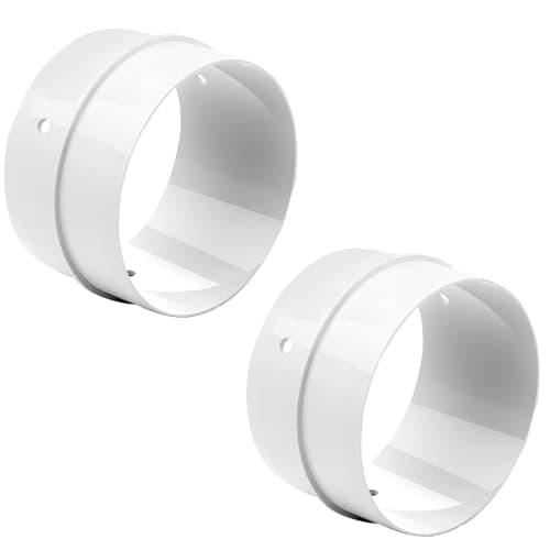 Image of 2 X 100mm Connector Plastic Round Connector 100mm - 4 inch to Connect Duct Pipe or Flexible Ducting Hose -Tumbler Dryer – Cooker Hood