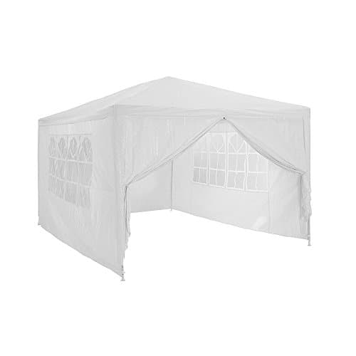 Image of PE Garden Gazebo Marquee Canopy Party Tent 3 x 3m 120g Waterproof Outdoor Gazebo (White)