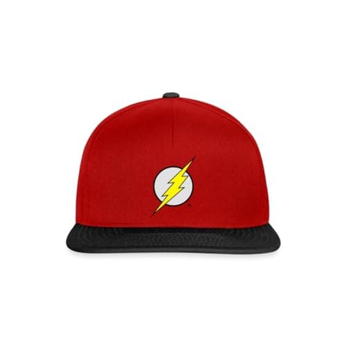 Image of Spreadshirt Justice League Flash Logo Snapback Cap, One Size, red/Black