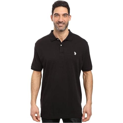 Image of U.S. Polo Assn. Men's Solid Interlock Shirt, Black, Large