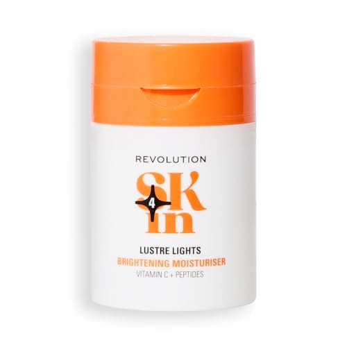 Image of Revolution Skin, Lustre Lights Vitamin C & Peptides Brightening Moisturiser, 3-in-1 Illuminating Face Cream & Primer, Vegan & Cruelty-Free, 50ml