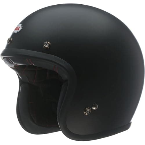 Image of Bell Custom 500 Solid ECE – Motorcycle Helmet ECE 22.06 Certified – Vintage Helmet – Fiberglass Helmet – IONIC+PADDING – Fiberglass Composite Shell – Matte Black, Size: L