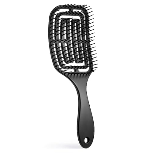 Image of Brencco Detangle Hair Brush, Hairbrush Professional Curved Ventilation, Hair Brush for Straight, Curly & Wet Hair, Comb for Women/Men/Children