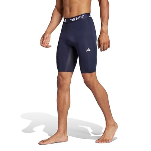 Image of adidas Men's TECHFIT COMPRESSION TRAINING SHORT TIGHT, legend ink, M