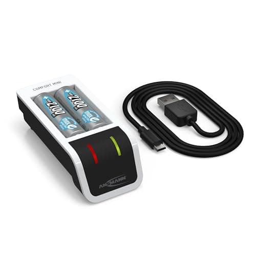 Image of Ansmann Battery charger with 2x AA batteries 2100 mAh ? Automatic battery charger with Perfect-7 charging technology and mode ? Comfort Mini