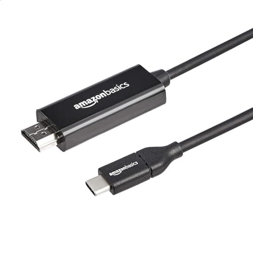 Image of Amazon Basics Uni-Directional USB-C (Source) to HDMI (Display) Cable Adapter (Thunderbolt 3 Compatible) 4K@30Hz, 3 feet, Black