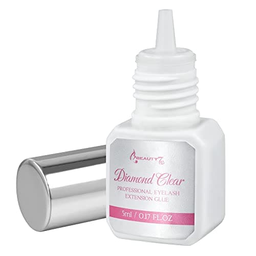 Image of Professional Clear Eyelash Extension Glue 1s Fast Drying Diamond Clear 5ml for Semi Perm Lash Extensions Individual Beauty Salon Used Clear Lash Adhesive For Professional Use Only