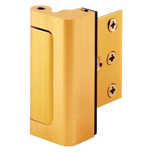 Image of Defender Security Gold Anodized U 10826 Door Reinforcement Lock – Add Extra, High Security to Your Home and Prevent Unauthorized Entry – 3” Stop, Aluminum Construction Finish