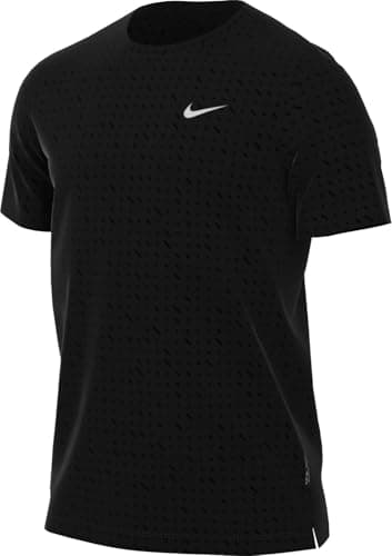 Image of Nike Miler Breathe Dri-Fit Men's Short Sleeve Running Top, Black/Reflective Silv, HJ4181-010, L
