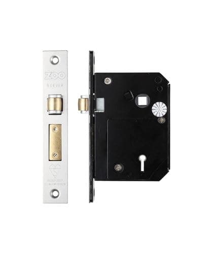 Image of Kooples Hardware 5 Lever Roller Sashlock 80mm BS3621 Chubb 3K74 Retrofit Mortice Lock (Satin Stainless)