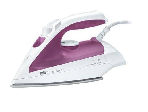 Image of Braun 1700 Watts TexStyle 3 Steam Iron, White/Purple - TS 320