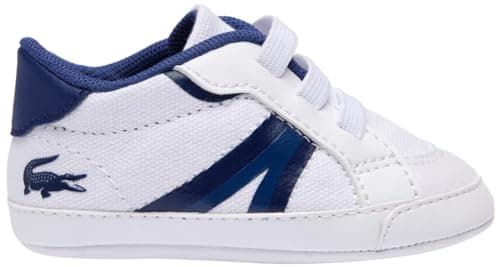 Image of Lacoste Baby Boy Trainers, Infant Low-Tops,Low Shoe,Street Shoe,lace up Shoe,Sports Shoe,Leisure,Weiss/Blau,19 EU / 3 UK