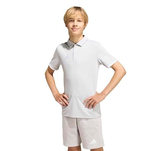 Image of adidas Unisex Kids Entrada26 Polo Kids, Team Light Grey/White, 15-16 Years