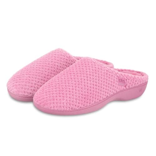 Image of Isotoner® Ladies Popcorn Terry Mule Slipper (UK Size 4)