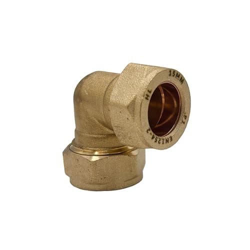 Image of PlumbEZ 28mm Compact Compression Elbow Fittings – Brass 90° Plumbing Bend for Copper & Plastic Pipe | Leak Proof Compression Joints for Water, Gas & Heating Systems (1)
