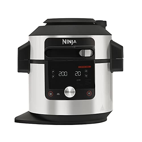 Image of Ninja Foodi MAX Air Fryer Multicooker, SmartLid, 12-in-1 Functions, 7.5L, Pressure Cooking, Air Frying, Slow Cooking & More, Stainless Steel, OL650EU