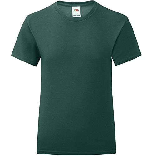 Image of Fruit of the Loom Girls Iconic T-Shirt (7-8 Years) (Forest)