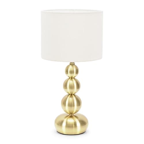Image of ValueLights | Gold Stacked Ball Bedside Light Table Lamp with Drum Shade | Home Décor, Bedside & Desk Lamp | Includes Bulb