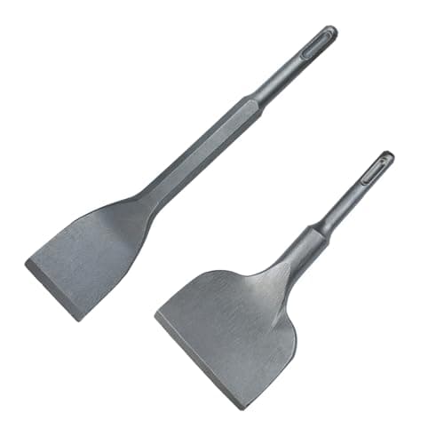 Image of SDS Plus Chisel Bit Angled Bent Chisel 165mm x 75mm and 200mm x 40mm Tile Chisel for Ceramic Bricks Floor Tiles