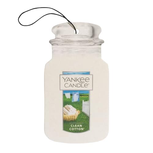 Image of Yankee Candle Car Jar Scented Air Freshener | Clean Cotton | 3 Count